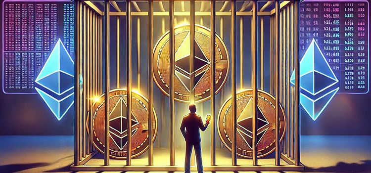 Symbolbild fürs Staken mit Ethereum-Token hinter Gittern