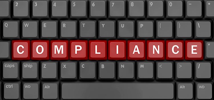 PC-Tastatur mit dem Wort: Compliance