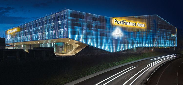 Ansicht der PostFinance Arena in Bern