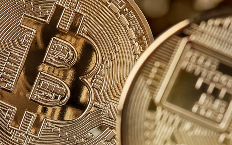 Bitcoin, dargestellt als Münze