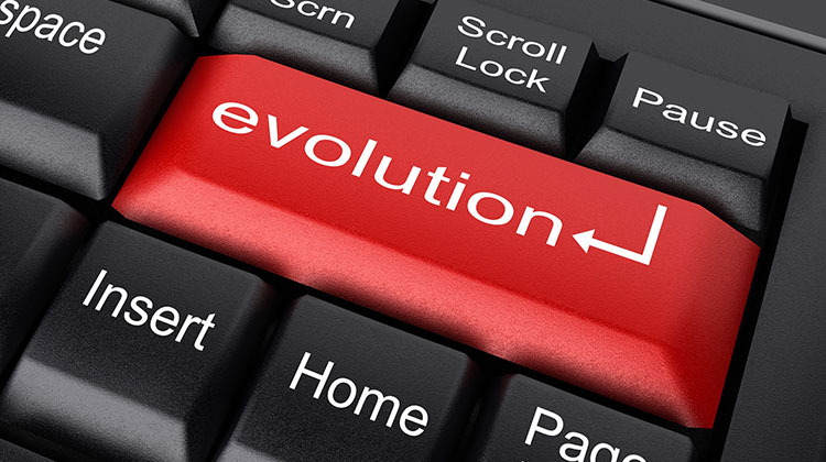 "Evolution" als Begriff auf einer PC-Tastatur