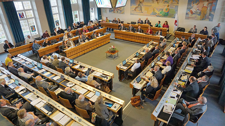 Parlament im Landratssaal des Kantons Basel-Landschaft
