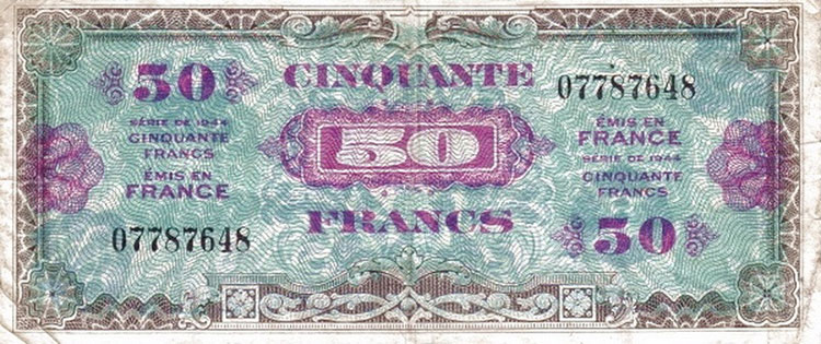 Banknote, die in militärisch befreiten Gebieten eingesetzt wird