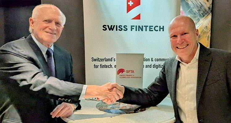 Philip Weights (Präsident SFTA) und Thomas Brändle (Präsident SFA), die beiden neuen Co-Präsidenten der Swiss FinTech Association (SFTA)