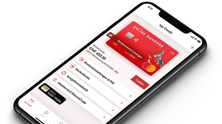 Smartphone mit der Swiss Bankers App
