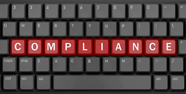 PC-Tastatur mit dem Wort: Compliance